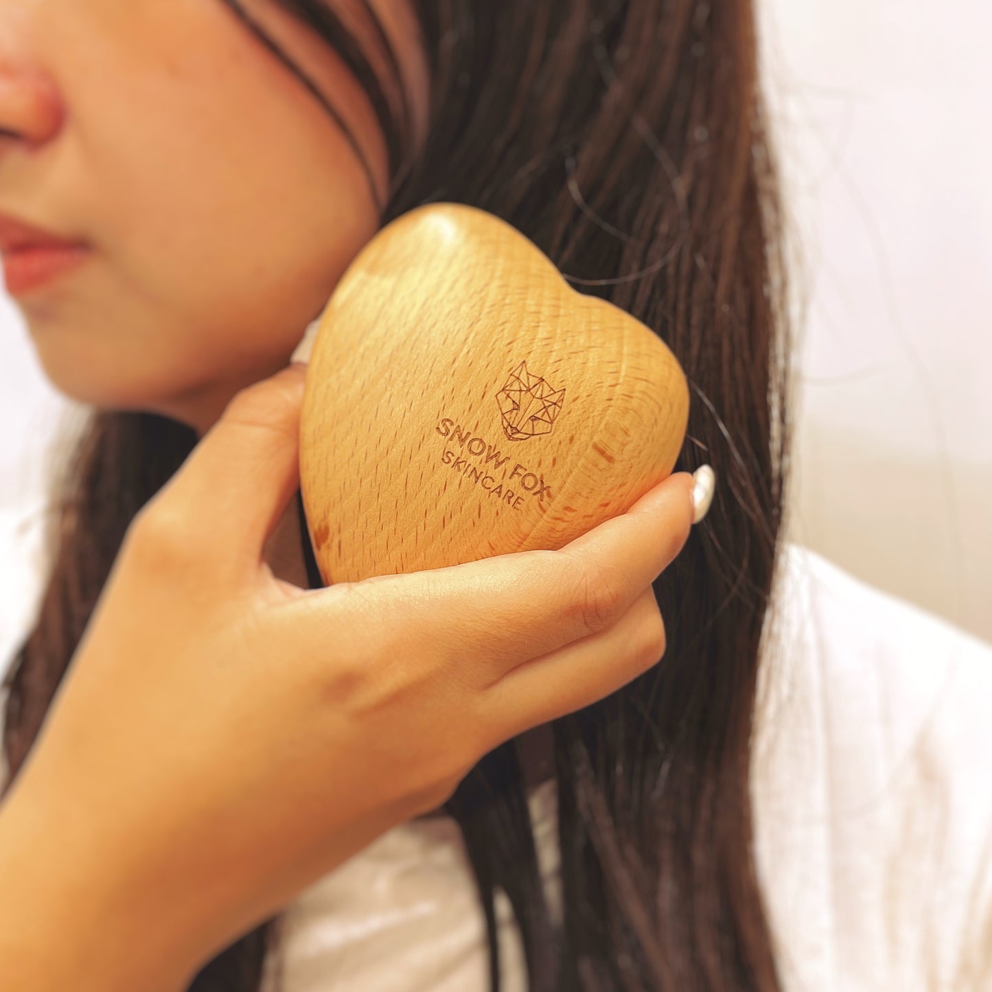 SNOW FOX SKINCARE(スノー フォックス スキンケア) プレミアム FOX カッサ ウッド ミニハート ヘアブラシ